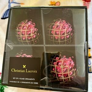 Christian Lacroix Glass Pink Ornaments